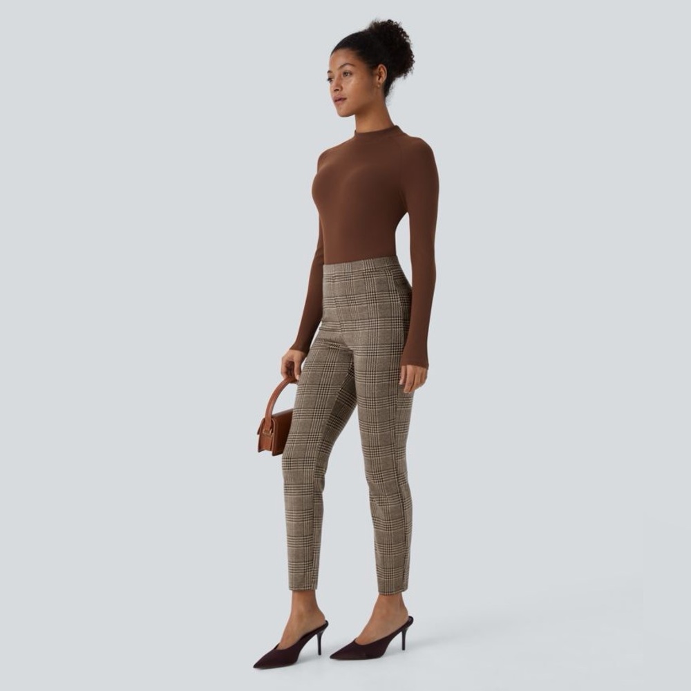Halara Flex™ High Waisted Pocket Houndstooth Plaid Skinny Work Pants - NWT - XS